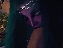 Night Elf princess give you a Blowjob in the Garden POV - 3D Porn