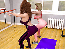 Curvy mommy with big boobs in an adult game