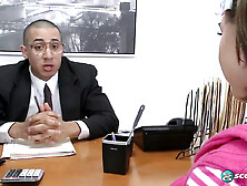 Tiny-Titted Paige Riley Qualifies for the Job with Her