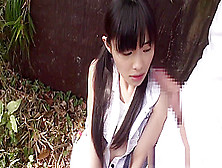 Tiny Japanese Thighfucked Outdoors