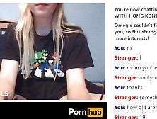 Blonde Teenie Cumming on Omegle Part one - (Part two in Private)