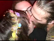 WE TOOK OUR TRANS FRIEND TO SWING AND HAD A TASTY THREESOME - complete on red