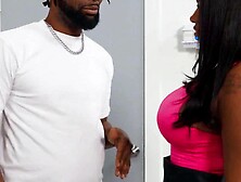 Hot Blonde MILF Gives Her Client A Surprise Handjob In The Chair