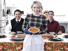 Family Strokes - Lucky Stepbrother Is Thankful For His Tiny Blonde Stepsister's Cunt