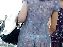 Sexy teen in see through dress upskirted (fake) (18+)