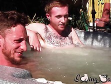 Big Dicked Corey Gunz And Dom Ty Jack Off Their Dicks While In Jacuzzi