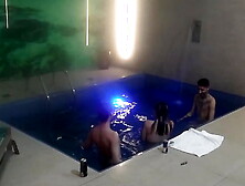 Threesome with friends in the motel pool Part 2