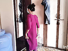 Desi bhabhi changing clothes in front of devar.