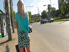 Animal Print Upskirt Of A Sexy Blonde