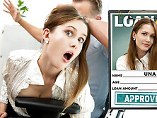 VIP4K.  Slutty teen Una Fairy knows she's a bad girl and got spanked by a loan manager (18+)