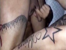 Casal Trans E Marido Com Tatuado, Travesti Deu De Todo Jeito