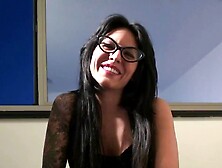 Raquel Abril looks flaming hot in glasses and gets boned by two men
