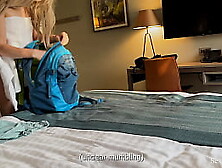 Stepmom shares the bed and her ass with a stepson