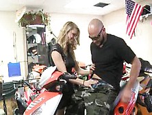 Naughty blonde blowing huge cock for cash