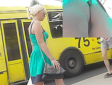 Bubble butt exposed in really sexy upskirt (fake) video