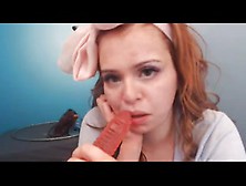 Red Head Cutie Dildo Suck