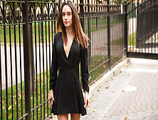 RIM4K.  Darkhaired Babe seductress wants to make her man hard