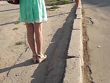 She wears too sexy dress to remain without upskirting