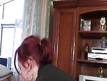 Amazing redhead lady from France enjoys a double cumshot