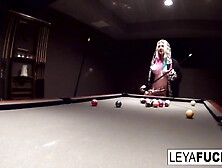 Billiard ball play with super hawt Leya Falcon!