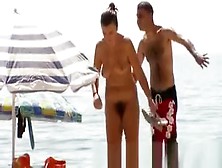 Hairy women on the beach