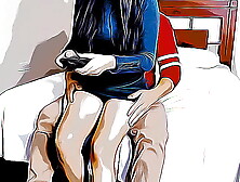 My Alluring Sister-in-Law Wants to Learn to Play Tape Games Sitting on My Legs Part two - Asian Cartoon Version