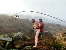 Hippie teens PUBLIC NATURE FUCK by river,  oral sex and standing hard fuck