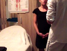 Short-Haired Woman Blows A Doctor And Gets Fucked By Him