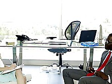 The pretty woman Odette Delacroix has sex with her boyfriend in the office