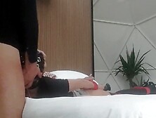 Milf in pantyhose and high heels, tied, blindfolded, gagged and banged in every hole