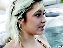 AdultMovs. com - Tiny honey begins masturbating ifo her bf in the hottub. That babe desires to watch his large ebony weenie and de