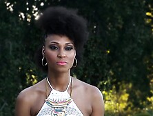 Black cougar fucked after hosting a catwalk lingerie show