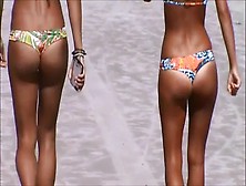 blonde and friend crotch shot 166, ,  tight bikini, ,  cameltoe