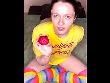 Attractive Little Stepsister Learns How to Use a Rose Toy ???? Intense Clit Cumming