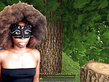 Sexy black gamer girl Ebony Butts enjoys playing video games