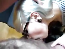 Super cute girl blonde making blowjob