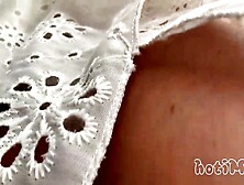 close up outdoor oriental jizz flow in pants