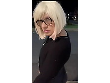 Sexy Crossdresser Transgirl Public Strut,  Very Cute