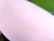 Small Secretary On High Heels And Stockings Go Dirty On The Desk Table