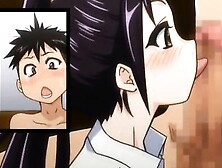 Horny hentai teeny blowing and fucking giant cock