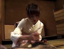 Cock serviced by a cute asian - Pompie