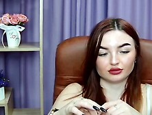 Redhead amateur babe NicolPot flashing big natural tits on webcam