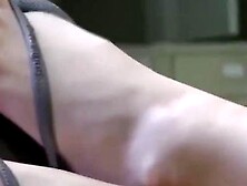 Voyeur (2): cute blonde's feet at library.