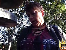 German Granny Deep Throat And Cowgirl Ride In The Park