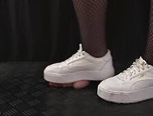 Using Your Wang And Balls To Clean My Soles In White Puma Sneakers - Dick Balls Crush Trample,  Shoejob,  Cbt,  Trampling,  Bootjob