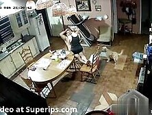 IPCAM – Brazilian MILF wife fucks in the kitchen