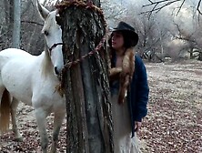 Farmers wife thirsty for ramrod in the throat.