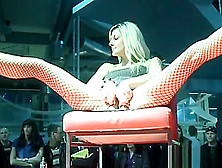 Horny Slut Spreading Her Legs At The Sex Show