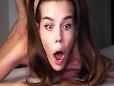 Omg,  It's Giant! Thin 18 Yo Teenie Struggles During Painful Anal Fuck - Alina Foxxx