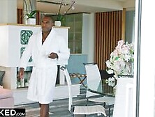 BLACKED Cute petite Blonde Zazie devours Aaron's thick BBC